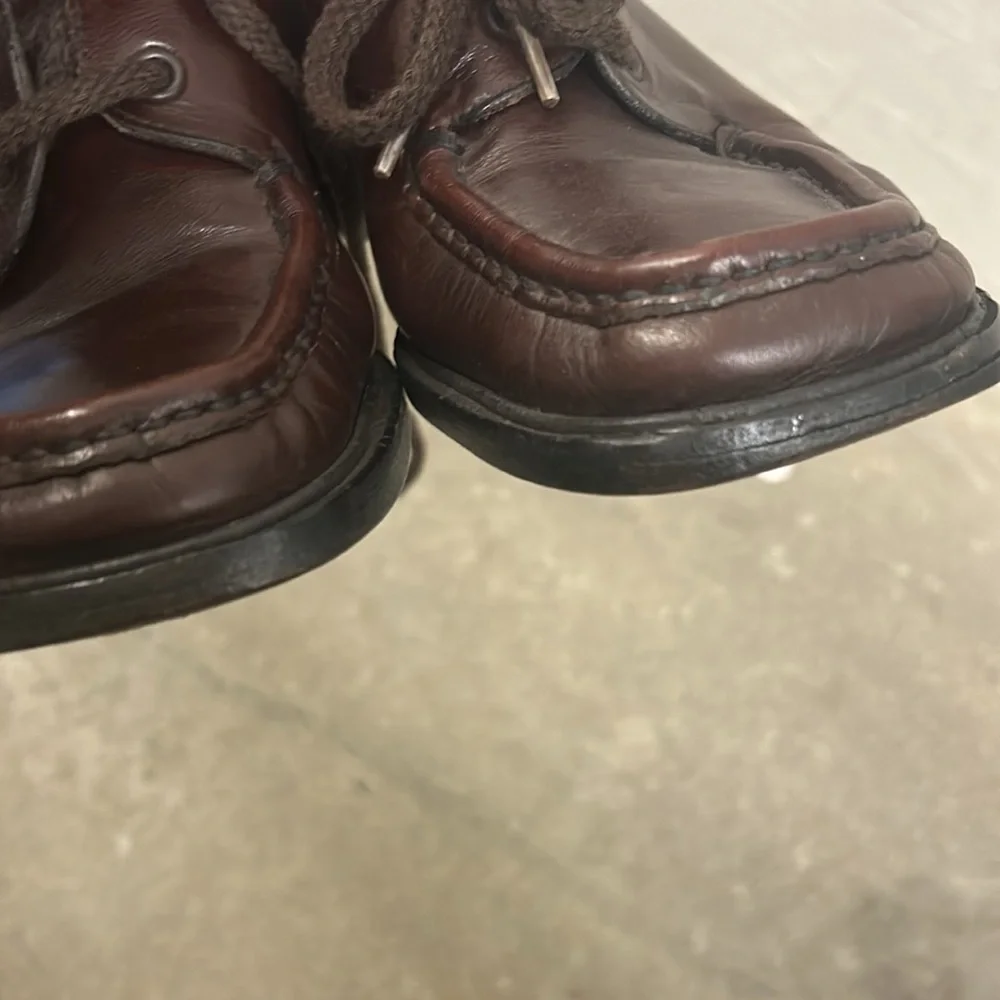 Classic Brown Leather Lace-Up Women's Loafers - Picture 3 of 7